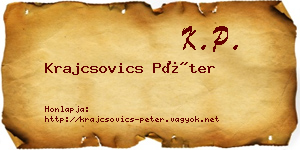 Krajcsovics Péter névjegykártya