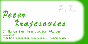 peter krajcsovics business card